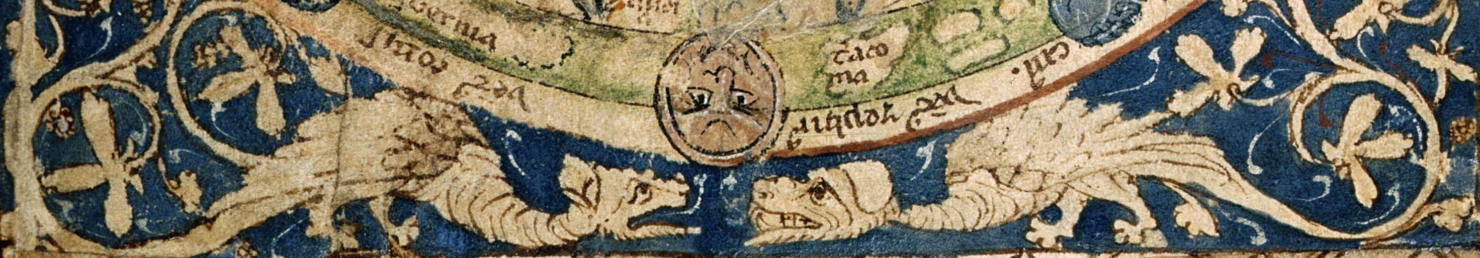 Psalter world map with dragons